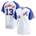 Atlanta Braves #13 Ronald Acuna Jr White FOULKSSHOP City Connect Limited Player Jersey