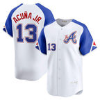 Atlanta Braves #13 Ronald Acuna Jr White FOULKSSHOP City Connect Limited Player Jersey