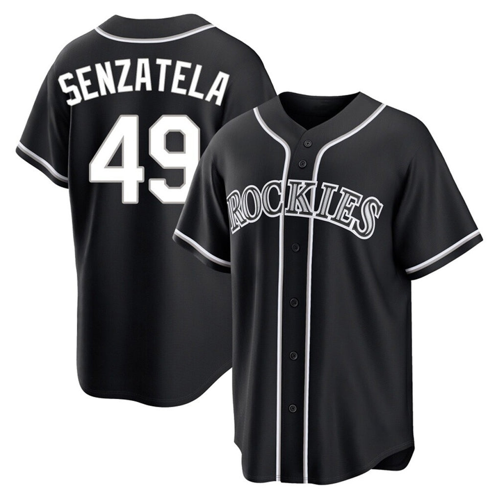 Colorado Rockies #49 Antonio Senzatela Player Black Fedasgoge Fashion Out Home Game Stitched Jerseys