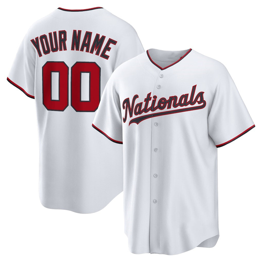 Custom Washington Nationals White Fedasgoge Home Replica Jersey