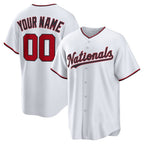 Custom Washington Nationals White Fedasgoge Home Replica Jersey