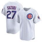 Chicago Cubs #27 Seiya Suzuki White Fedasgoge Home Limited Player Jersey