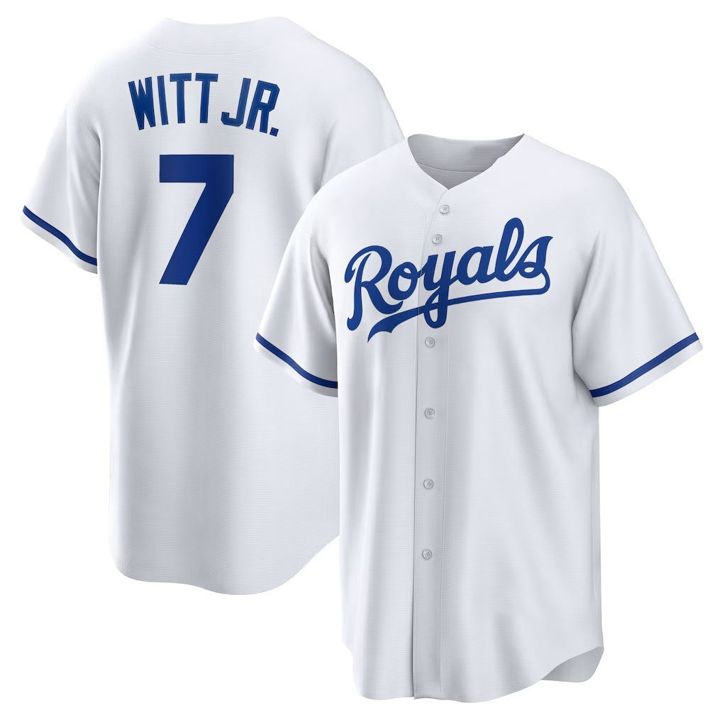 Kansas City Royals #7 Bobby Witt Jr. White Fedasgoge Home Replica Player Jersey