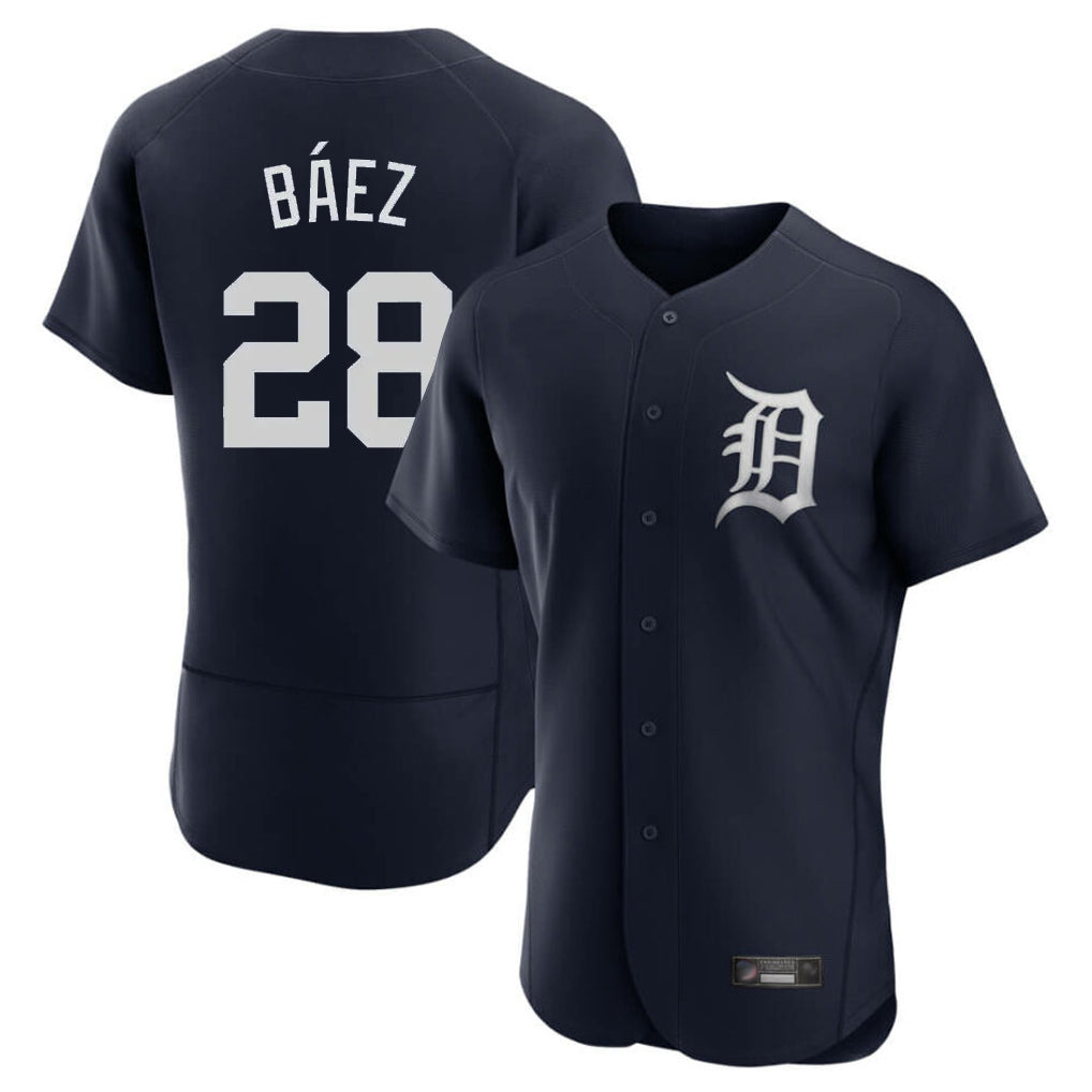 Detroit Tigers #28 Javier Baez Player Navy Fedasgoge Limited Elite Home Stitched Jerseys