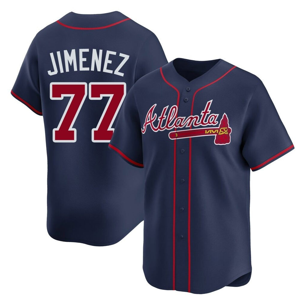 Atlanta Braves #77 Joe Jimenez Player Navy Fedasgoge Limited Home Game Stitched Jerseys
