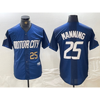 Detroit Tigers #25 Matt Manning 2024 Number Navy Fedasgoge City Connect Cool Base Limited Stitched Jersey