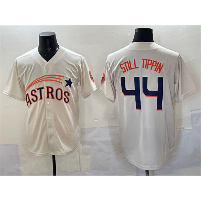 Houston Astros #44 Still Tippin Cream Fedasgoge Throwback Cooperstown Collection Limited Stitched Jersey