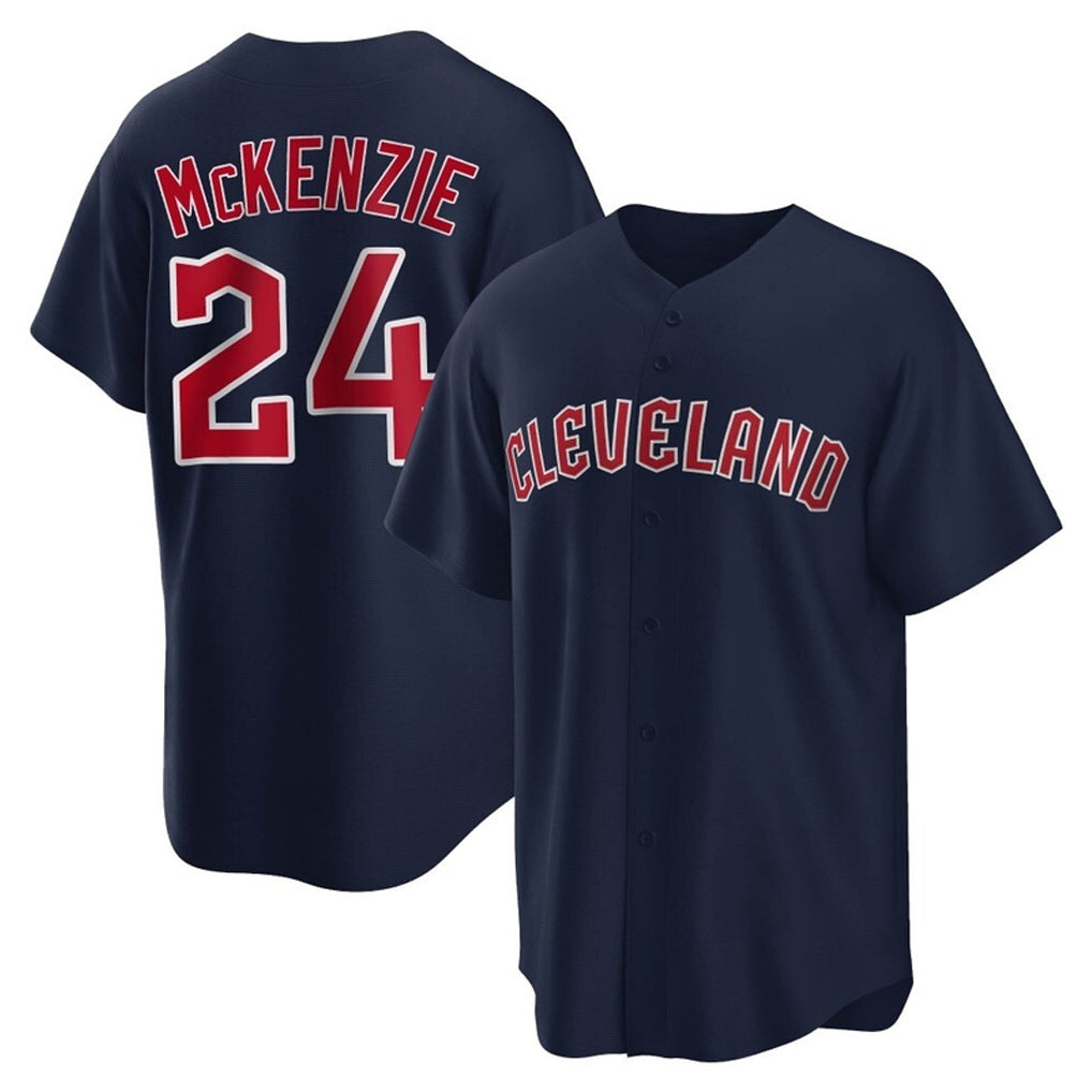 Cleveland Guardians #24 Triston McKenzie Player Navy Fedasgoge Game Home Stitched Jerseys