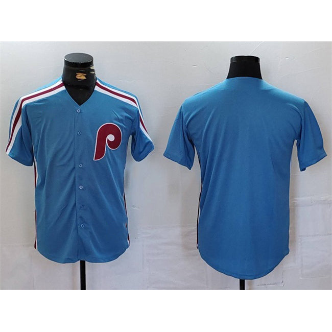 Philadelphia Phillies Blank Blue Fedasgoge Cool Base Stitched Jersey