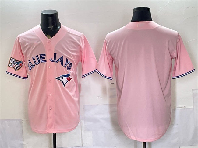 Toronto Blue Jays Blank Pink Fedasgoge 50 Seasons Patch Stitched Jersey