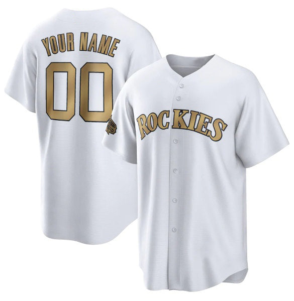 Custom Colorado Rockies Active Player White Fedasgoge 2022 All-Star Cool Base Stitched Jersey