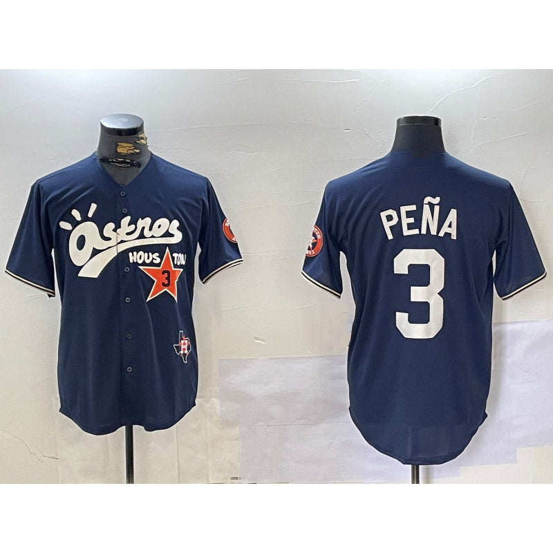 Houston Astros #3 Jeremy Pena Black Fedasgoge Cactus Jack Vapor Premier Stitched Jersey