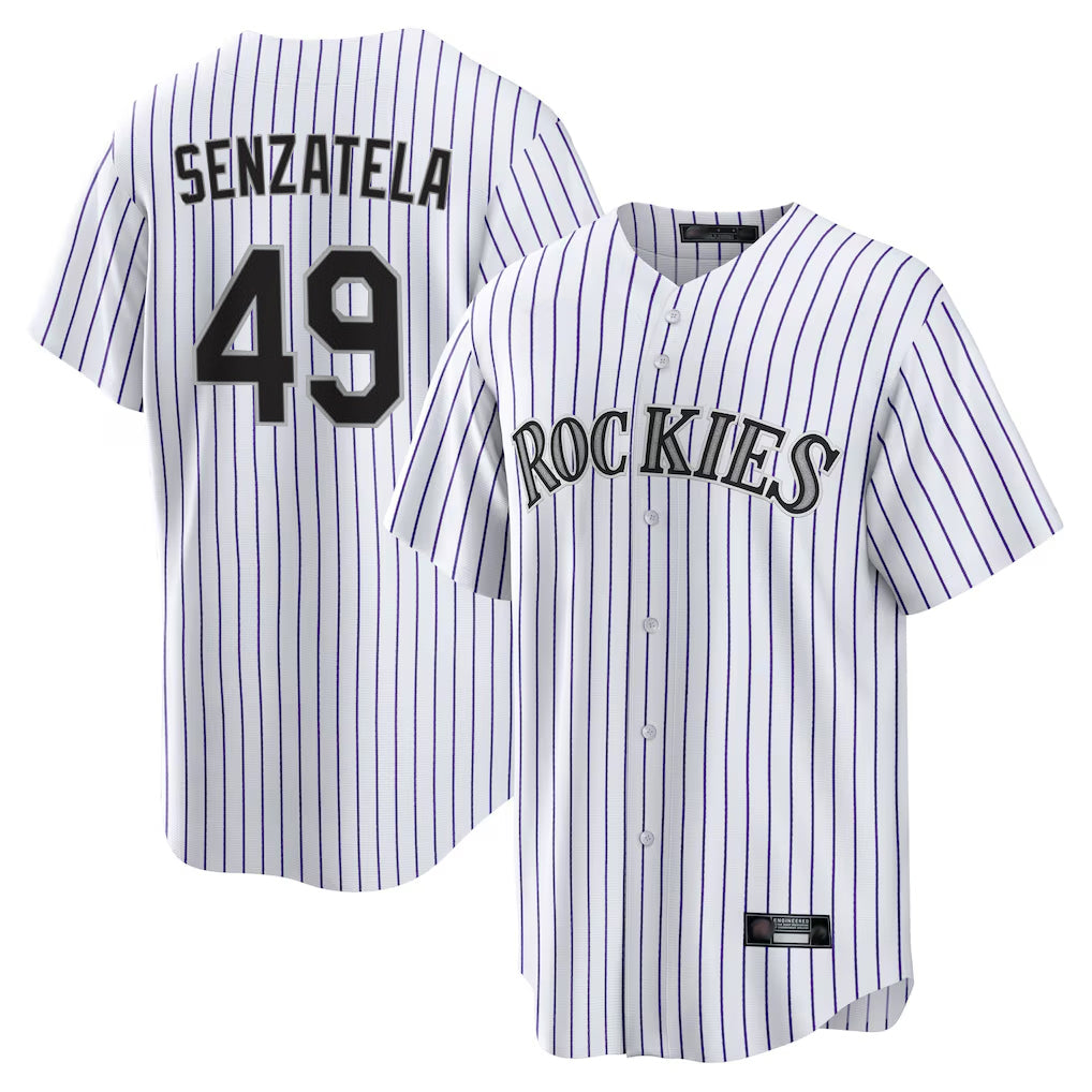 Colorado Rockies #49 Antonio Senzatela Player White Fedasgoge Game Home Stitched Jerseys
