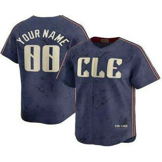 Custom Cleveland Guardians Navy Fedasgoge City Connect Limited Jersey