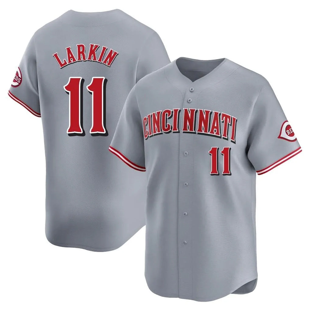Cincinnati Reds #11 Barry Larkin Player Gray Fedasgoge Home Limited Stitched Jerseys