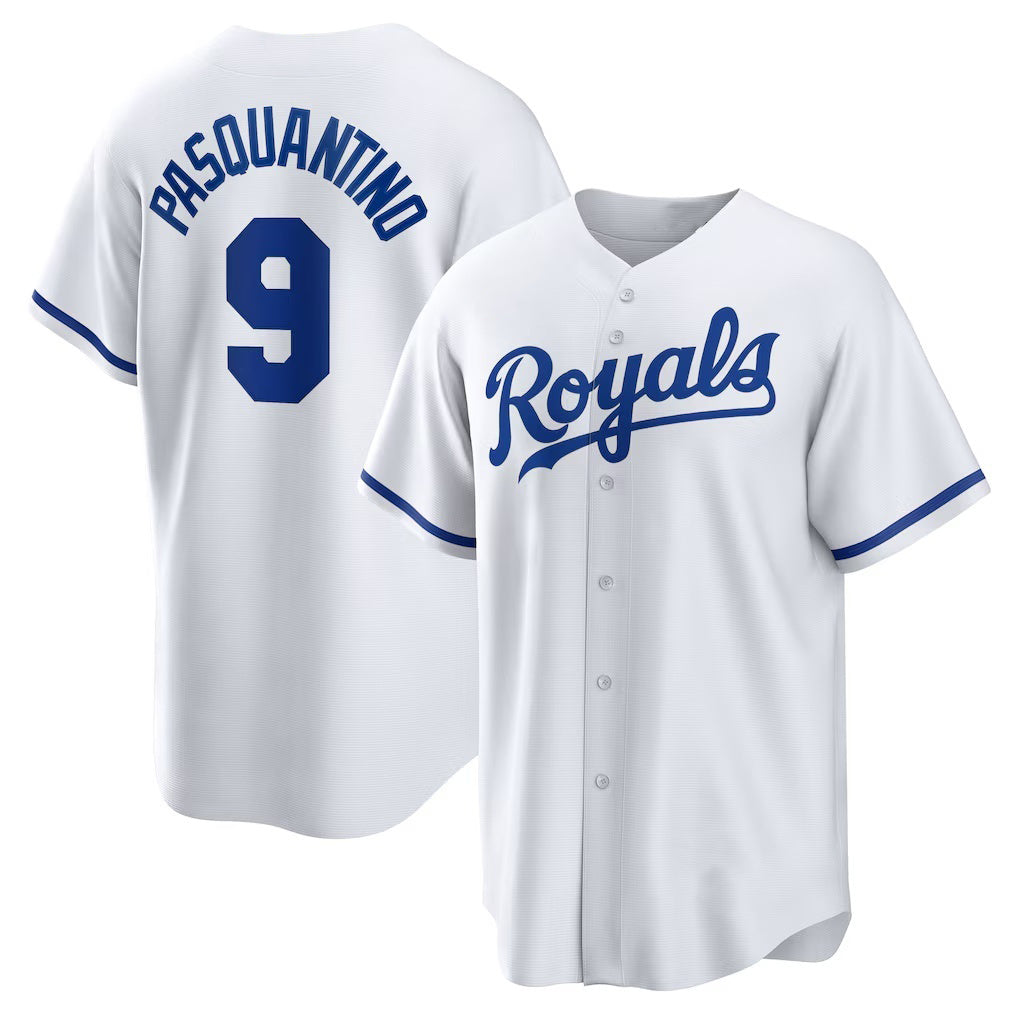 Kansas City Royals #9 Vinnie Pasquantino White Fedasgoge Home Replica Jersey