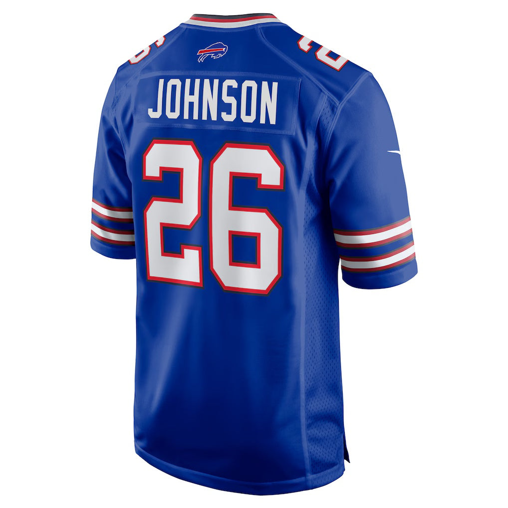 B.Bills #26 Ty Johnson Royal Fedasgoge Team Game Jersey