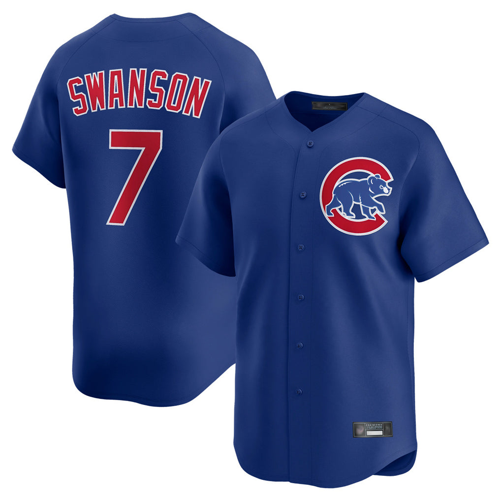 Chicago Cubs #7 Dansby Swanson Player Royal Fedasgoge Limited Home Stitched Jerseys