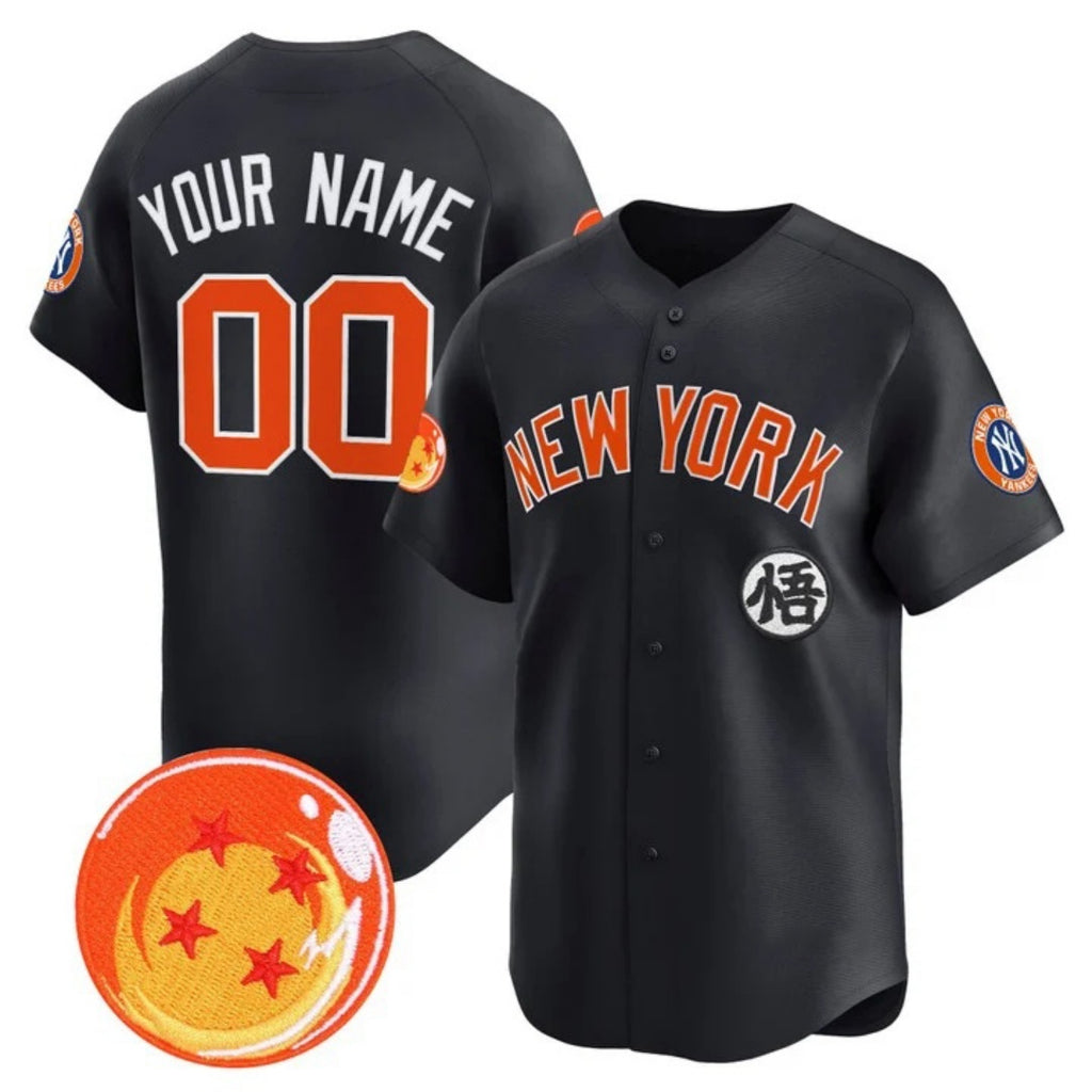 Custom New York Yankees x Dragon Ball Navy Fedasgoge Vapor Premier Limited Jersey - All Stitched
