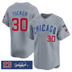 Chicago Cubs #30 Kyle Tucker Gray Fedasgoge 'Ryne Sandberg Tribute' Vapor Limited V3 Stitched Jersey
