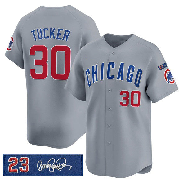 Chicago Cubs #30 Kyle Tucker Gray Fedasgoge 'Ryne Sandberg Tribute' Vapor Limited V3 Stitched Jersey