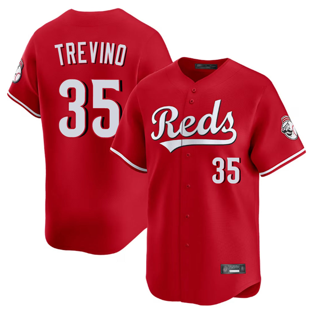 Cincinnati Reds #35 Jose Trevino Player Red Fedasgoge Home Limited Stitched Jerseys