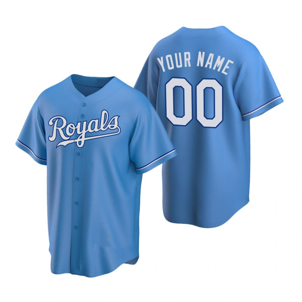 Custom Kansas City Royals Light Blue Fedasgoge Stitched Cool Base Jersey
