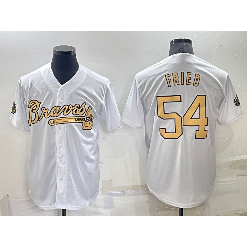 Atlanta Braves #54 Max Fried White Fedasgoge 2022 All Star Stitched Cool Base Jersey