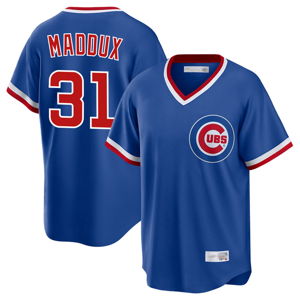 Chicago Cubs #31 Greg Maddux Player Royal Fedasgoge T-shirt Cooperstown Collection Limited Stitched Jerseys