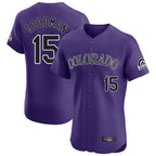 Colorado Rockies #15 Hunter Goodman Player Purple Fedasgoge Limited Elite Home Stitched Jerseys