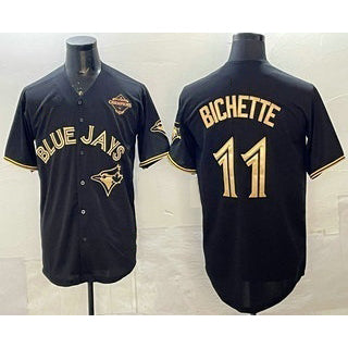 Toronto Blue Jays #11 Bo Bichette Black Gold Fedasgoge 2025 American League Champions Limited Stitched Jersey