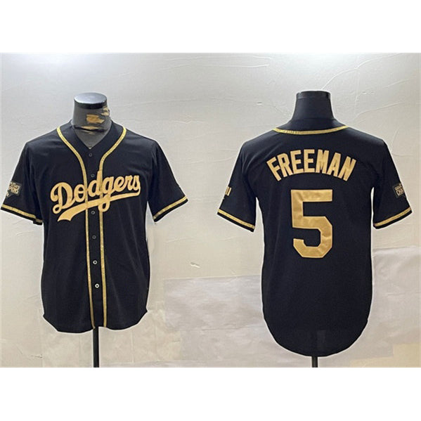 Los Angeles Dodgers #5 Freddie Freeman Black Gold Fedasgoge 2024 World Series Champions Limited Stitched Jersey