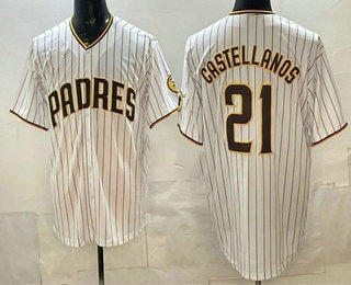 San Diego Padres #21 Nick Castellanos White Fedasgoge Cool Base Jersey