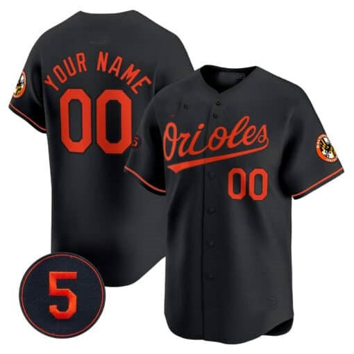 Custom Baltimore Orioles Robinson Patch Vapor Premier Limited Jersey ¨C Black 2 Fedasgoge