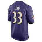B.Ravens #33 Tyler Loop Purple Fedasgoge Team Game Jersey