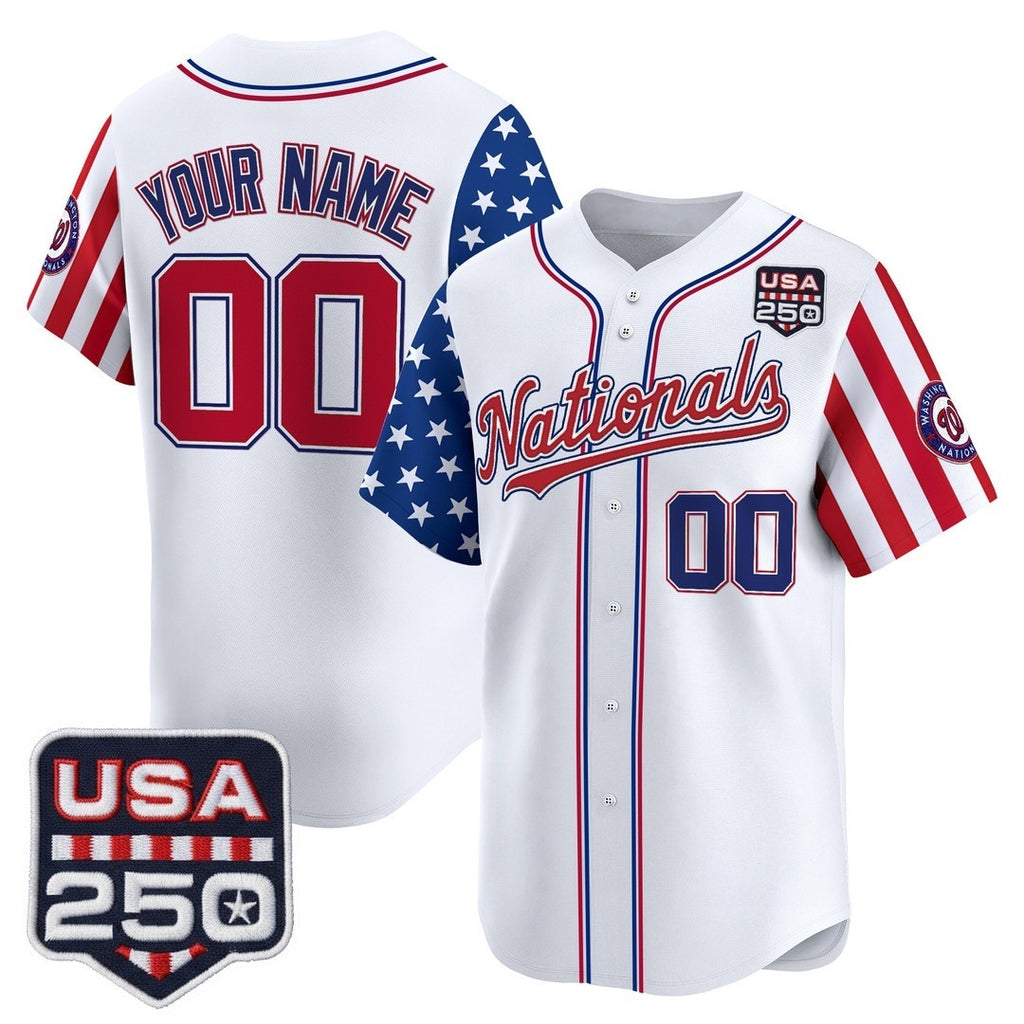 Custom Washington Nationals America 250 Edition Vapor Premier Limited White Fedasgoge Stitched Jerseys