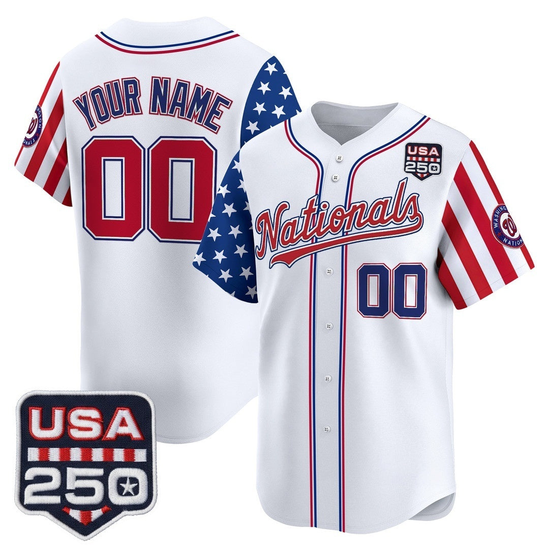 Custom Washington Nationals America 250 Edition Vapor Premier Limited White Fedasgoge Stitched Jerseys