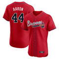 Atlanta Braves #44 Hank Aaron Player Red Fedasgoge Limited Elite Home Game Stitched Jerseys