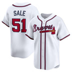 Atlanta Braves #51 Chris Sale White FOULKSSHOP Home Limited Player Jersey