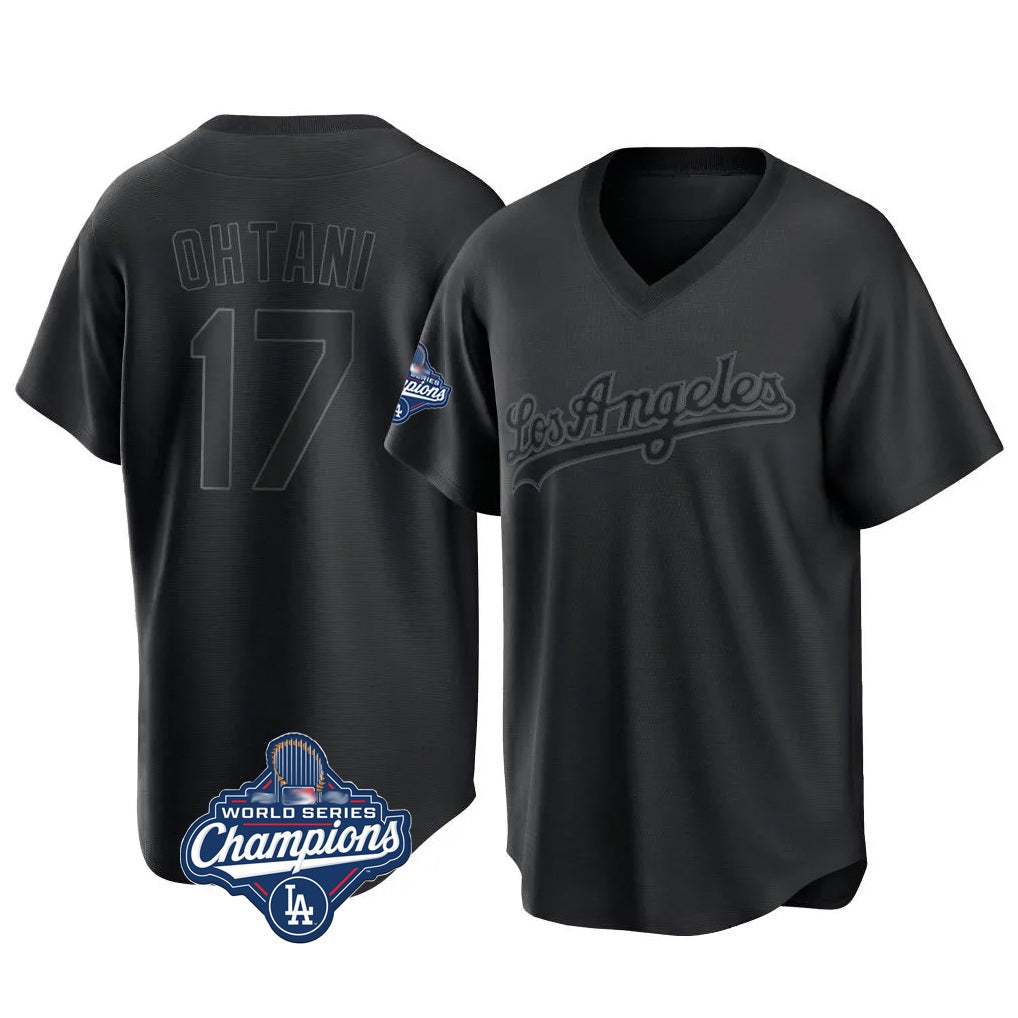 Los Angeles Dodgers #17 Shohei Ohtani Player Black Fedasgoge World Series Meet Pitch Fashion T-shirt Stitched Jerseys