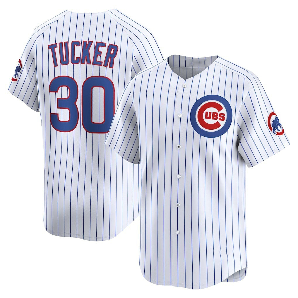 Chicago Cubs #30 Kyle Tucker White Fedasgoge Home Limited Player Jersey
