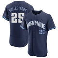 Chicago Cubs #25 Moises Ballesteros Player Navy Fedasgoge City Connect Limited Elite Home Stitched Jerseys