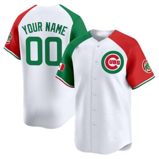 Custom Chicago Cubs Mexico Vapor Premier Limited Jersey V3 ¨C White 2 Fedasgoge