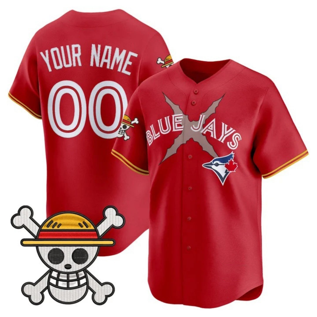 Custom Toronto Blue Jays x One Piece Red Fedasgoge Vapor Premier Limited Jersey - Stitched