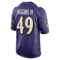 B.Ravens #49 Jay Higgins IV Purple Fedasgoge Team Game Jersey