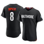Baltimore Orioles #8 Cal Ripken Player Black Fedasgoge City Connect Limited Elite Home Game Stitched Jerseys