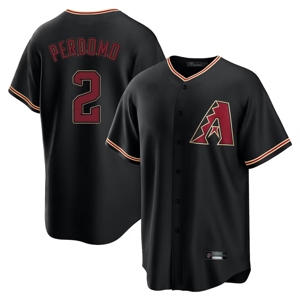 Arizona Diamondbacks #2 Geraldo Perdomo Player Black Fedasgoge Limited Home Stitched Jerseys