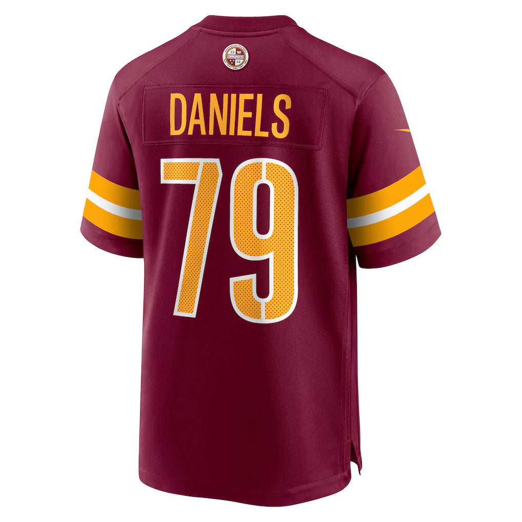W.Commanders #79 Braeden Daniels Burgundy Fedasgoge Team Game Jersey