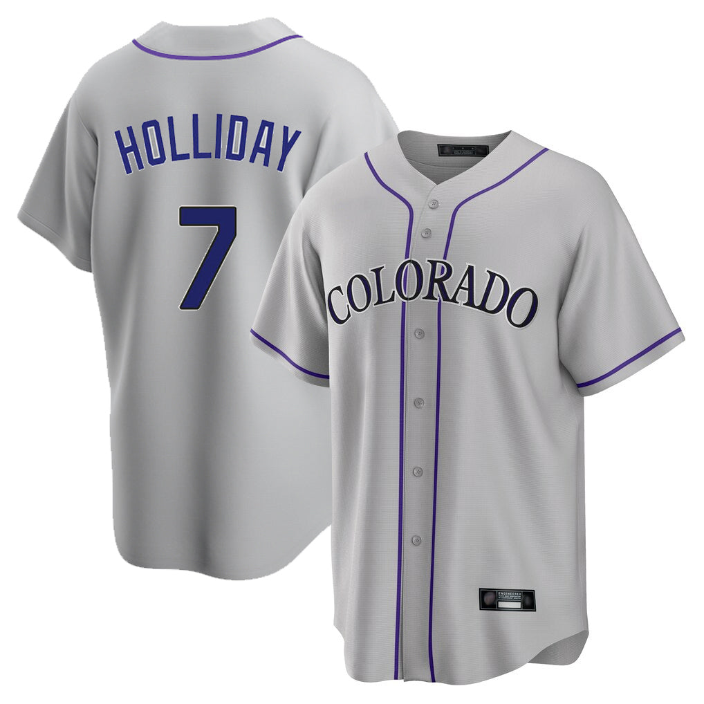 Colorado Rockies #7 Matt Holliday Player Gray Fedasgoge Game Home Stitched Jerseys