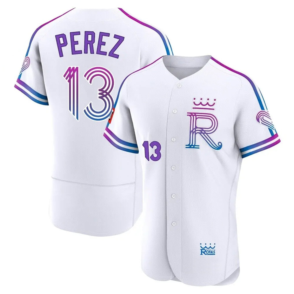 Kansas City Royals #13 Salvador Perez Player White Fedasgoge 2026 City Connect Limited Elite Home Stitched Jerseys